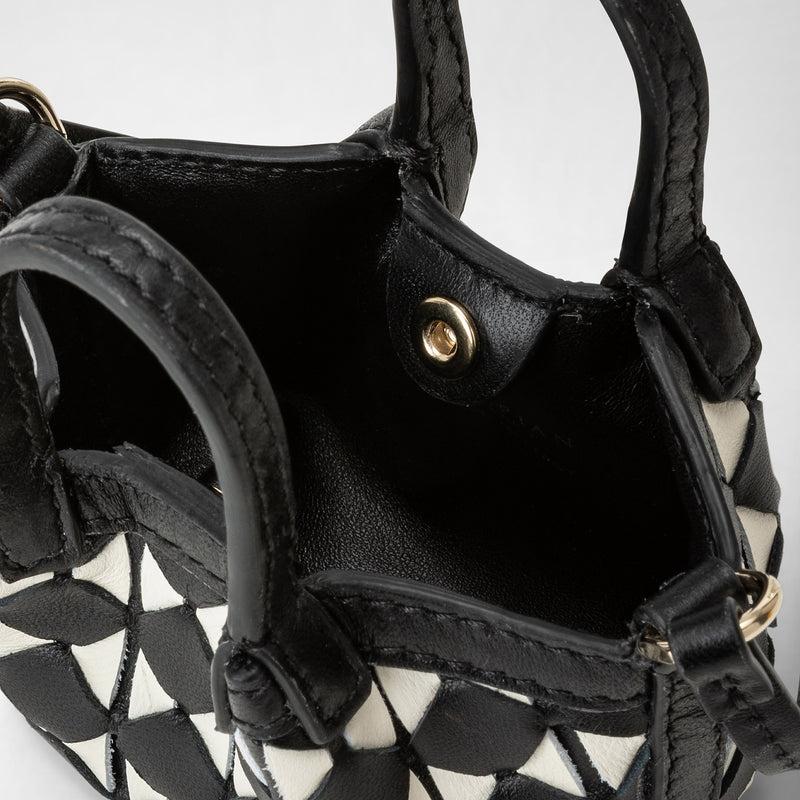 Serapian Borsa secret nano in mosaico nero-panna Economico