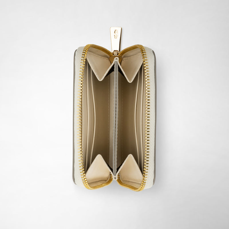 Serapian Small zip-around wallet in seta leather cream Online