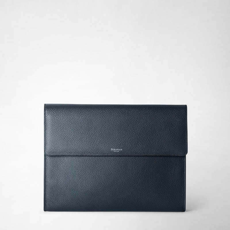 Serapian Portadocumenti con patta in pelle cachemire blu navy Saldi Di Fabbrica