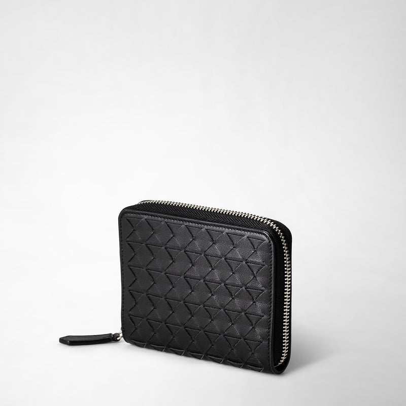 Serapian Mini zip wallet in mosaico black Negozio