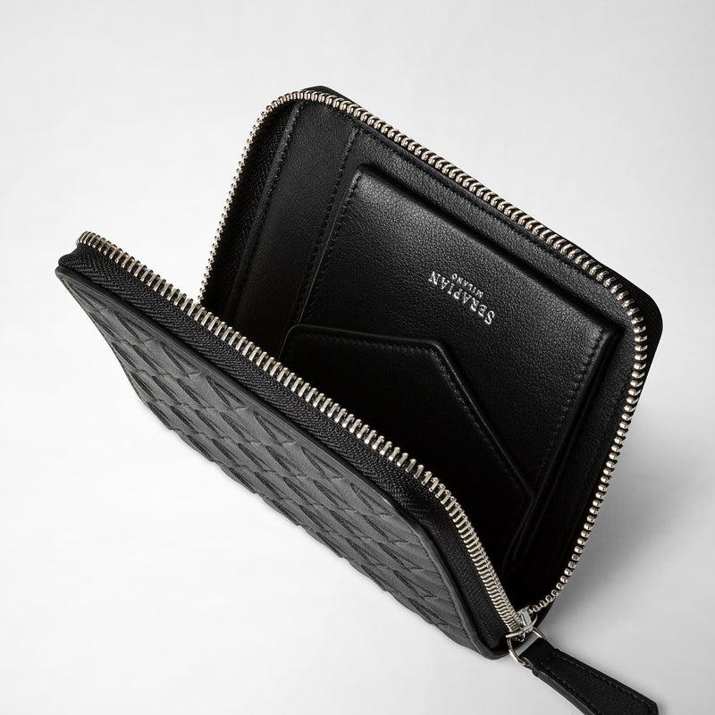 Serapian Mini zip wallet in mosaico black Negozio