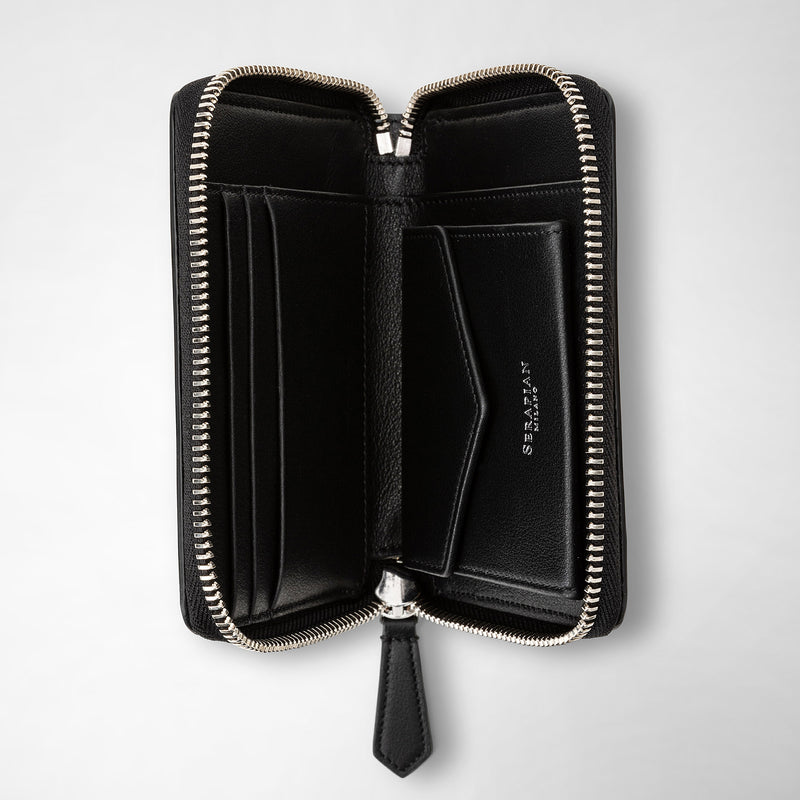 Serapian Mini zip wallet in mosaico black Negozio