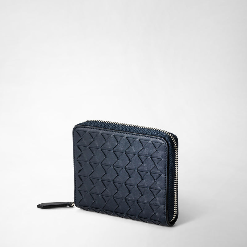 Serapian Mini zip wallet in mosaico navy blue 2025