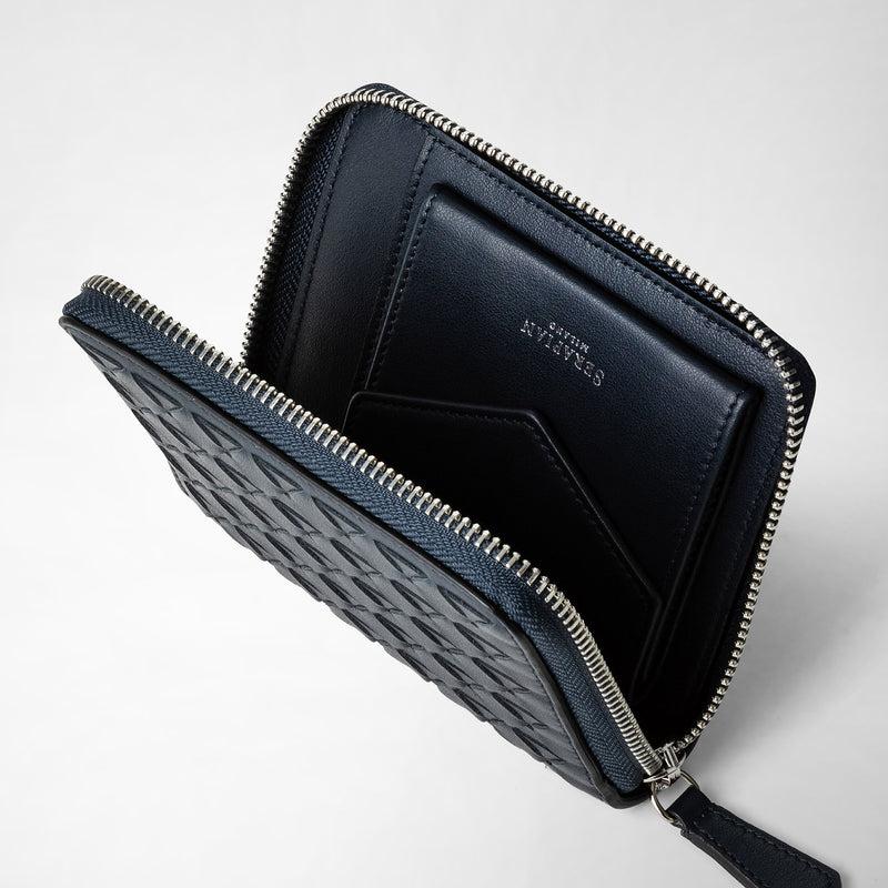 Serapian Mini zip wallet in mosaico navy blue 2025