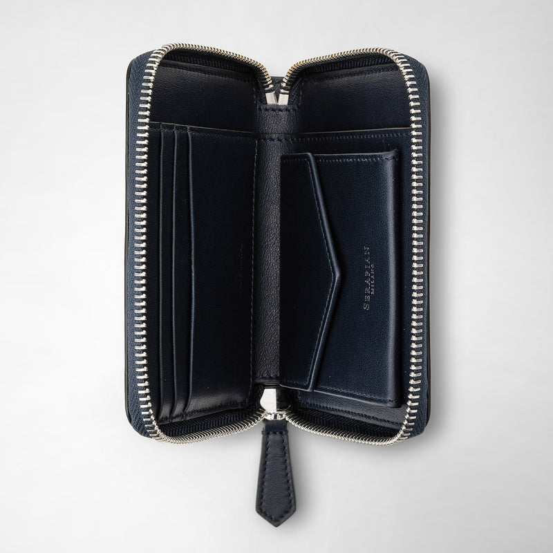 Serapian Mini zip wallet in mosaico navy blue 2025