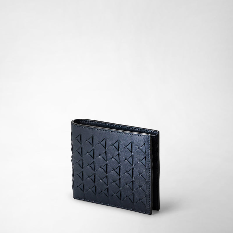 Serapian 8-card billfold in mosaico navy blue 2025