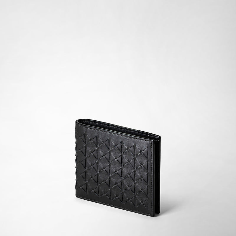Serapian 8-card billfold in mosaico black In Linea