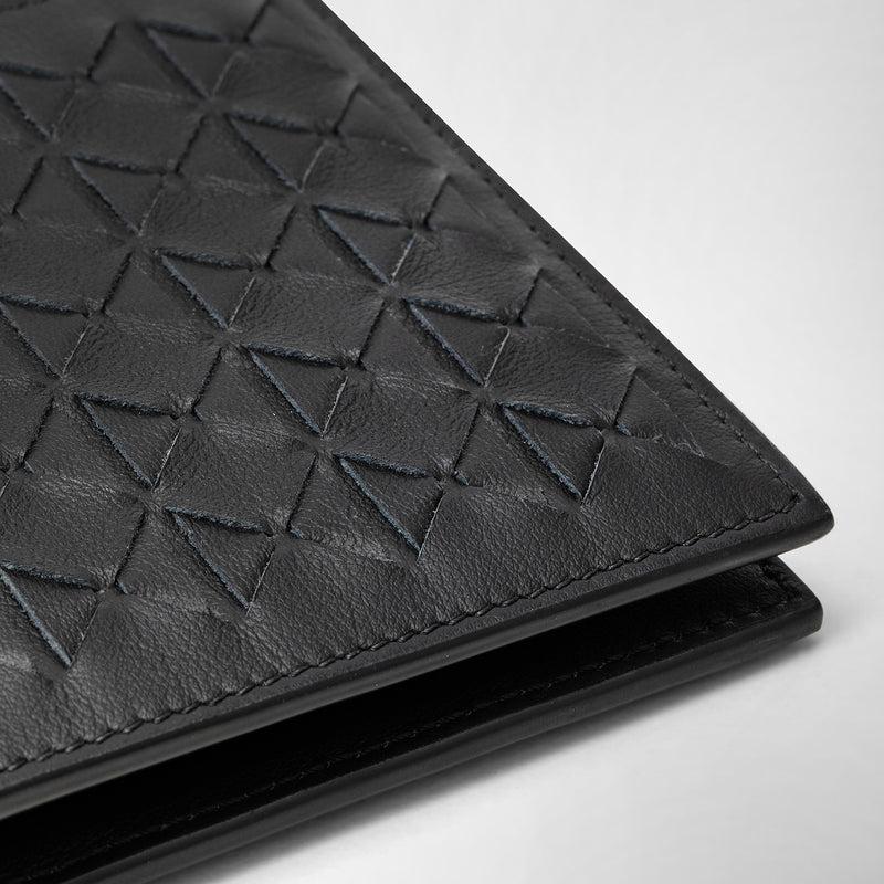 Serapian 8-card billfold in mosaico black In Linea