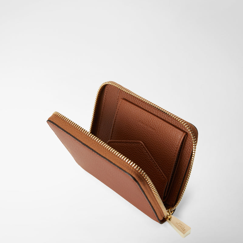 Serapian Portafoglio mini con zip in pelle rugiada cuoio Promozione