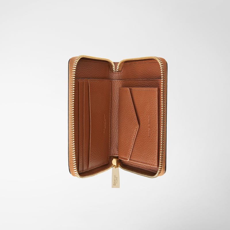 Serapian Portafoglio mini con zip in pelle rugiada cuoio Promozione