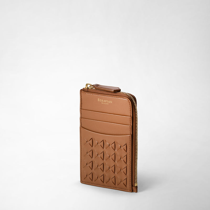 Serapian Zip card case in mosaico tan Fino Al -60%