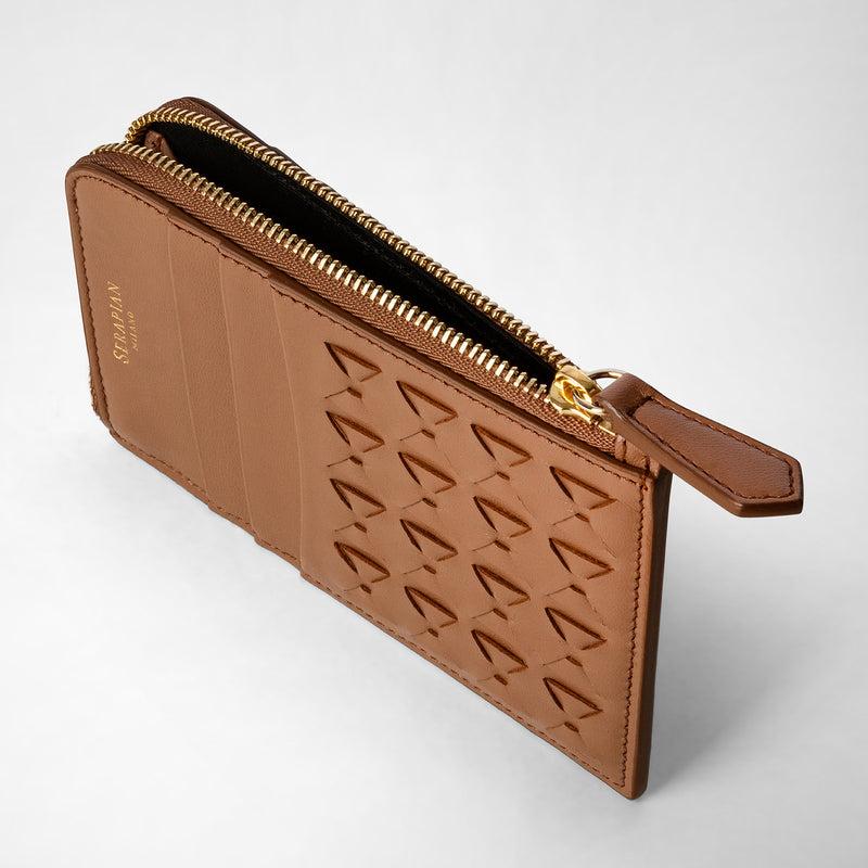 Serapian Zip card case in mosaico tan Fino Al -60%