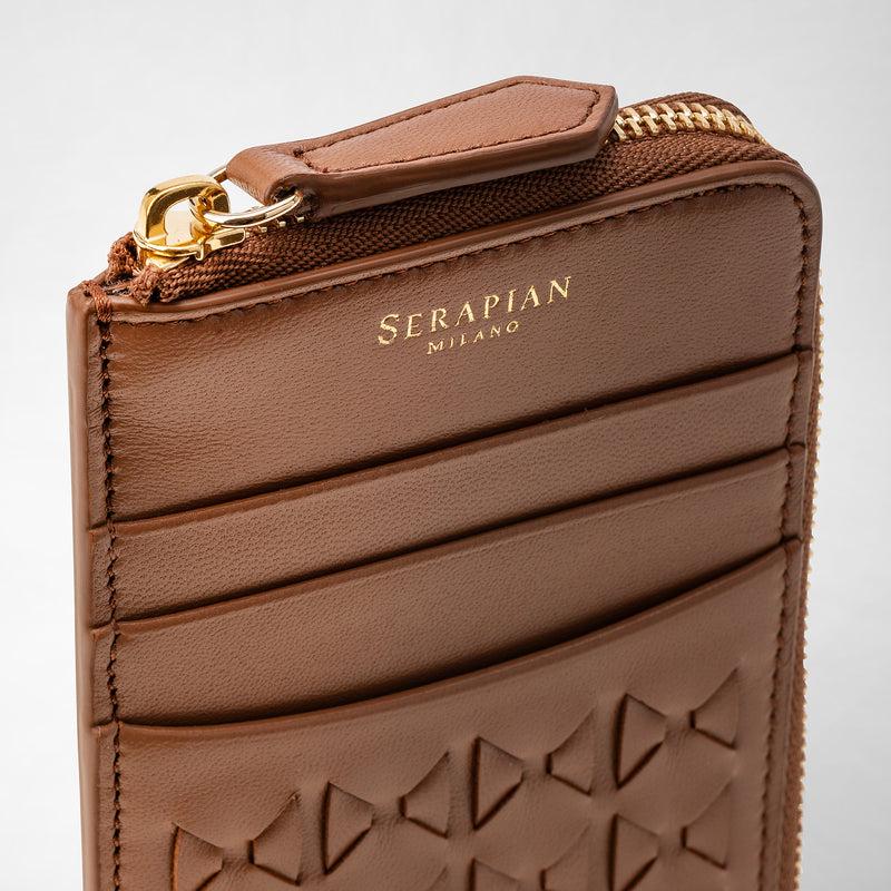 Serapian Zip card case in mosaico tan Fino Al -60%