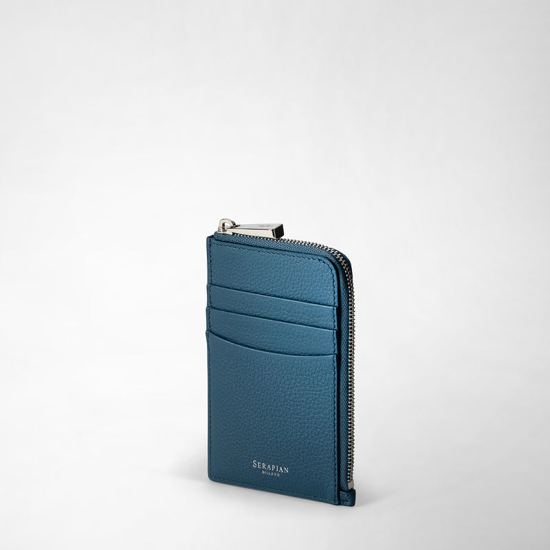 Serapian PORTACARTE CON ZIP IN PELLE RUGIADA Sottocosto