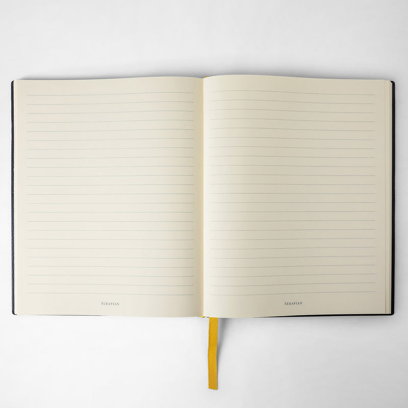 Serapian Large notebook in cachemire leather navy blue Presa