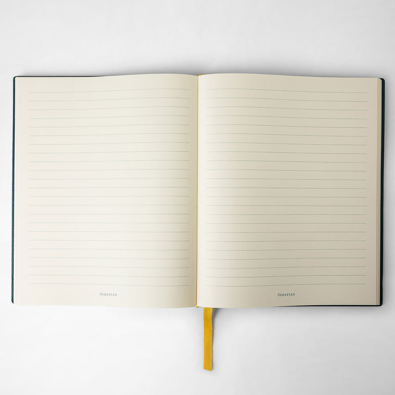 Serapian Large notebook in cachemire leather moss green Sconto