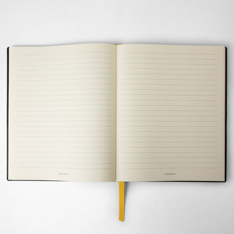 Serapian Large notebook in cachemire leather black Offerta