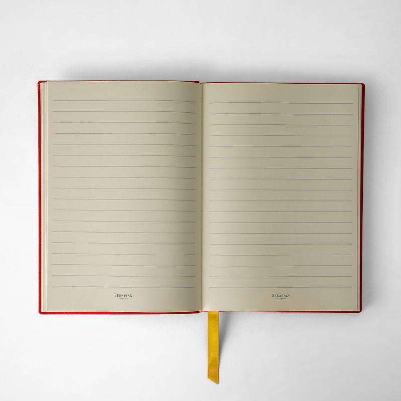 Serapian Notebook in evoluzione leather coral red Hotsell