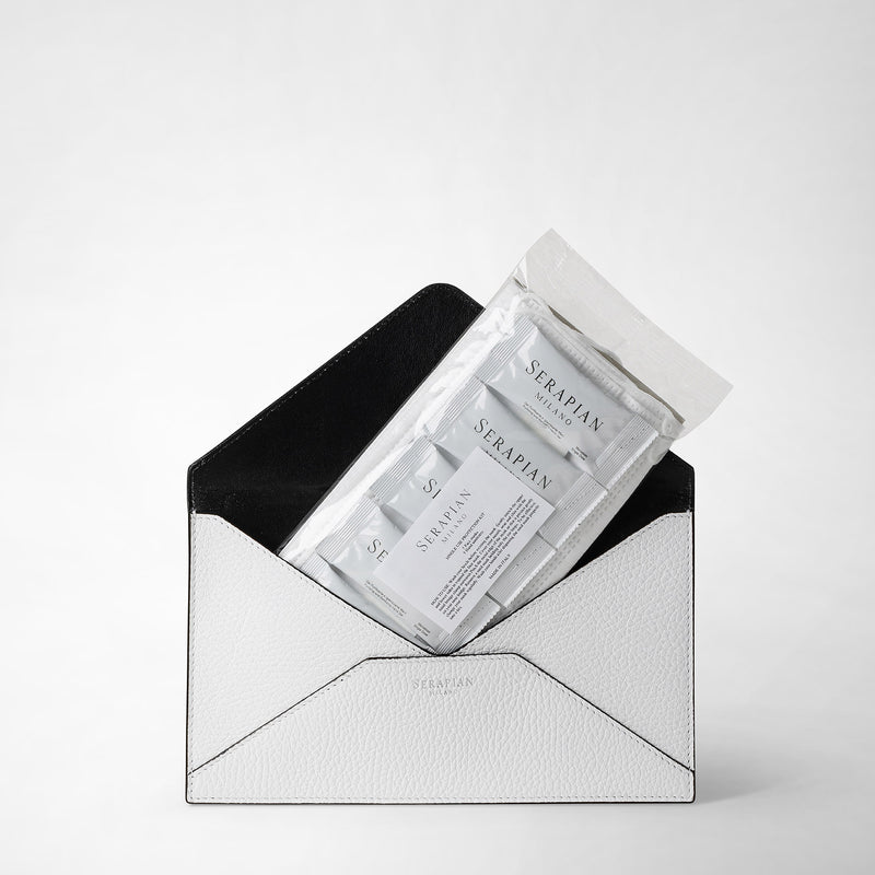 Serapian Pouch in cachemire leather white Vendita Economica
