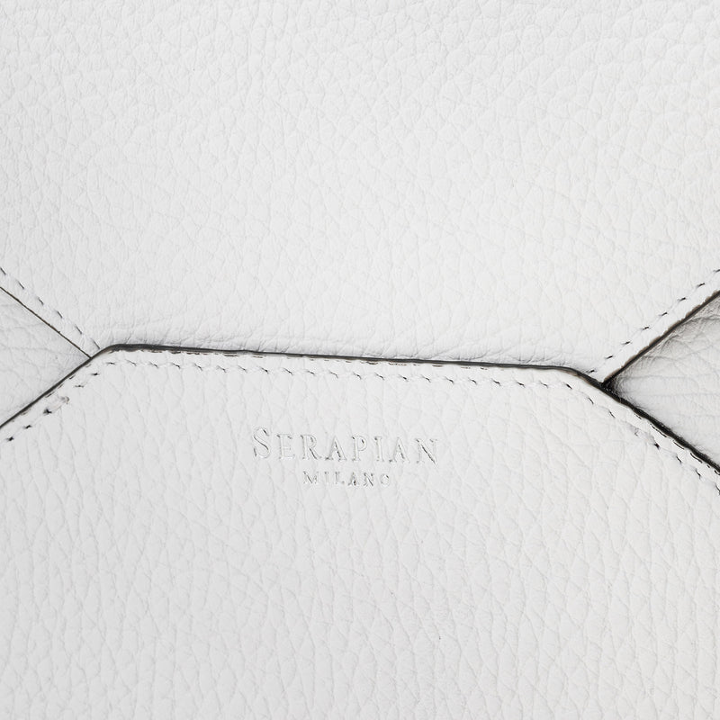 Serapian Pouch in cachemire leather white Vendita Economica