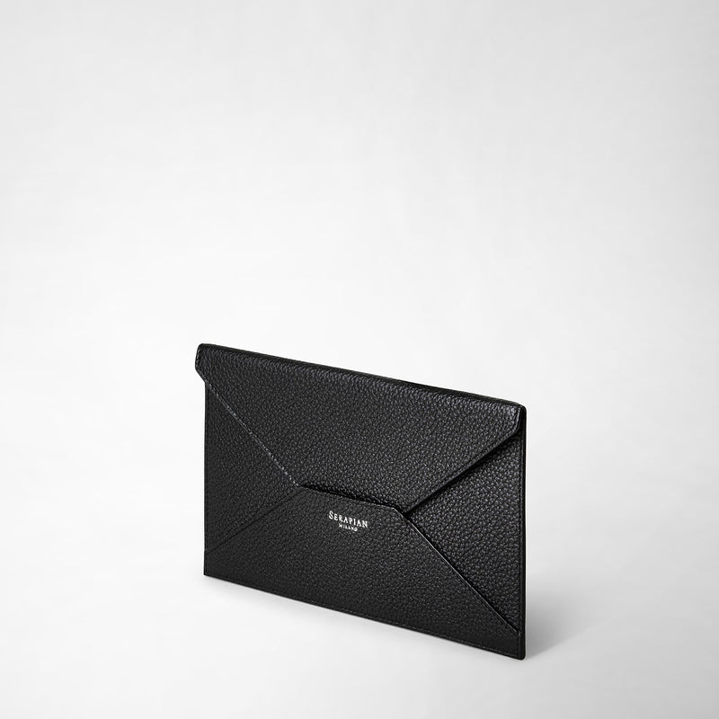 Serapian Pouch in cachemire leather black Saldi Di Fabbrica