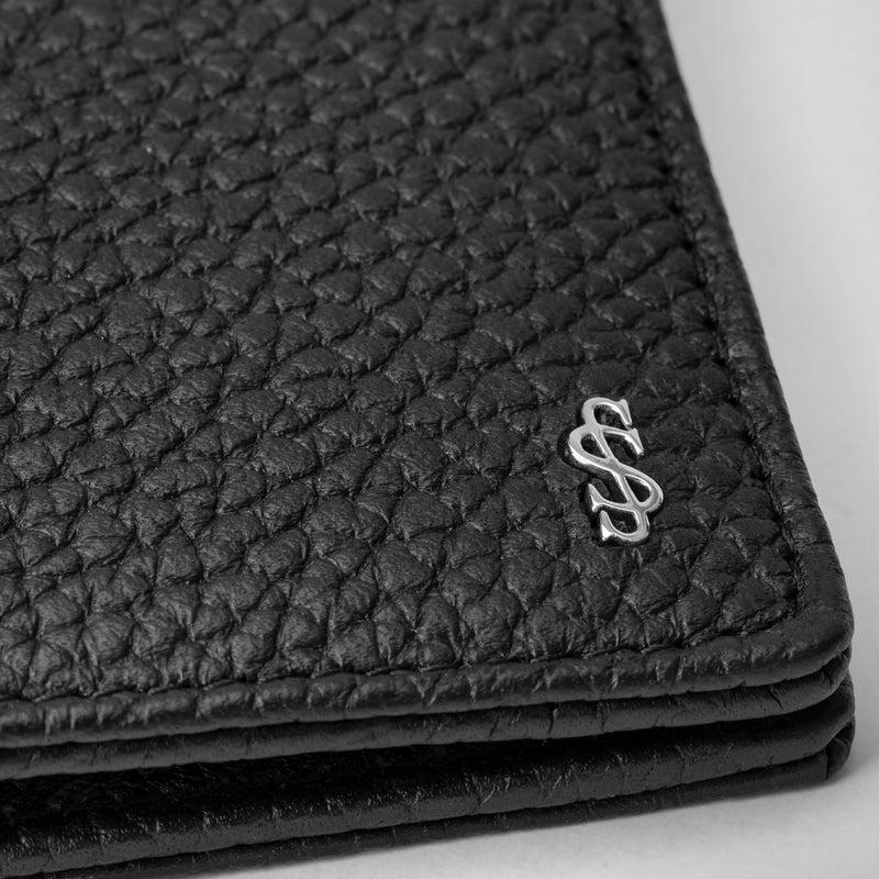 Serapian Portafoglio per 8 carte in pelle cachemire nero Nuova