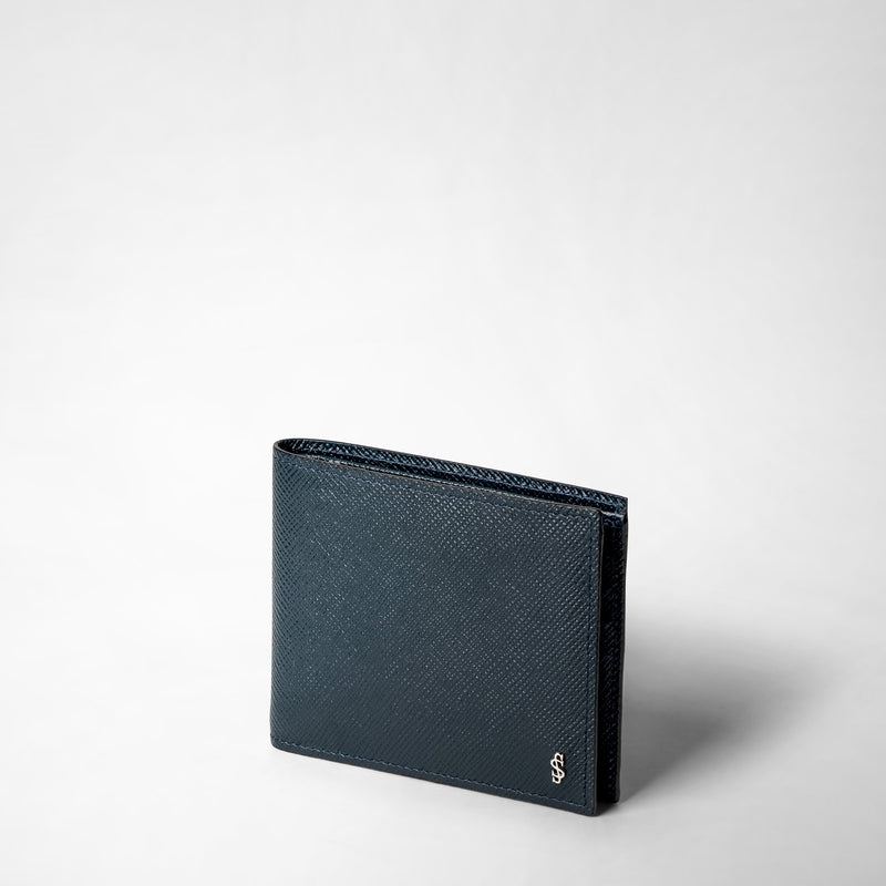 Serapian Portafoglio 8 carte pelle evoluzione blu navy Italia