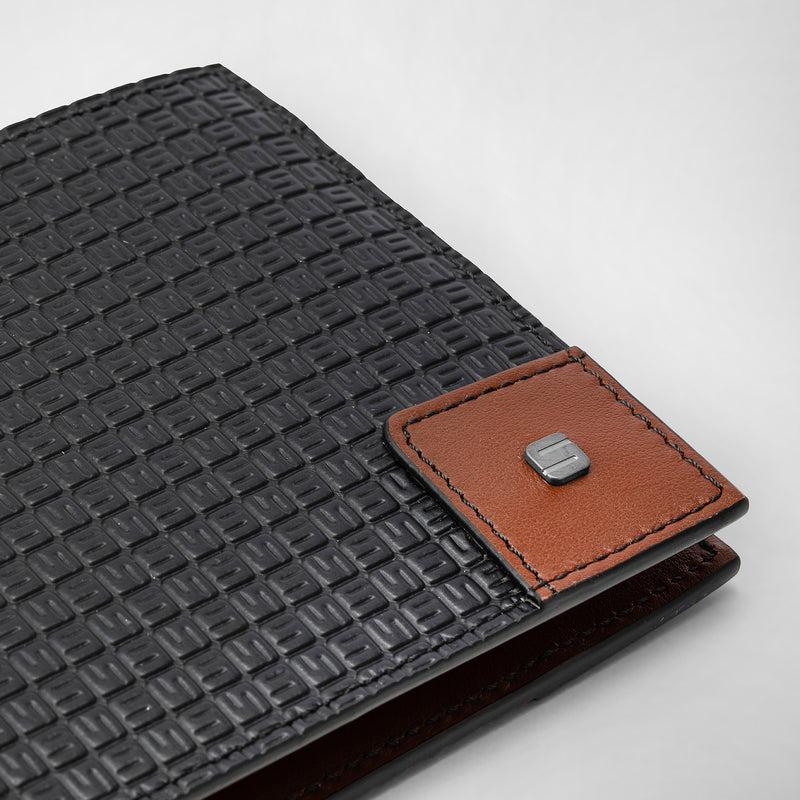 Serapian 8-card billfold wallet in stepan black cuoio Nuovo