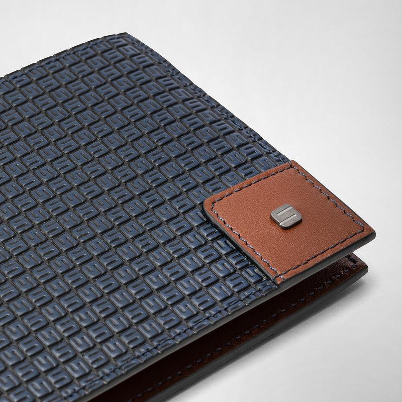 Serapian 8-card billfold wallet in stepan ocean blue-cuoio Qualità