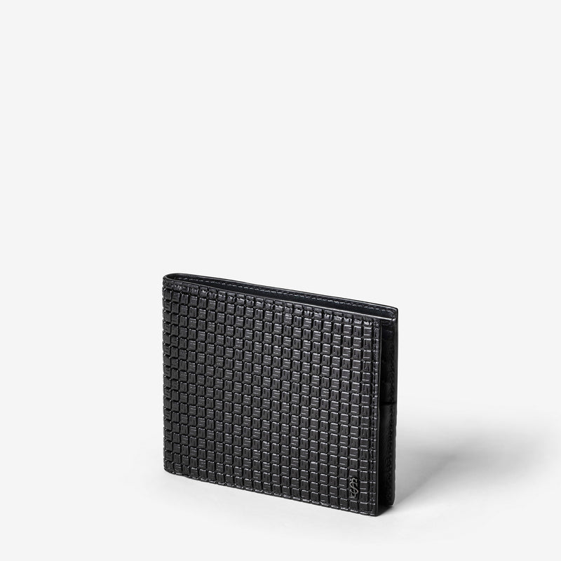 Serapian Portafoglio per 8 carte in stepan nero-nero eclissi Promozione
