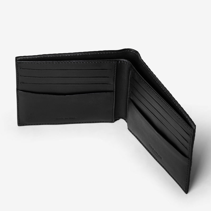 Serapian Portafoglio per 8 carte in stepan nero-nero eclissi Promozione