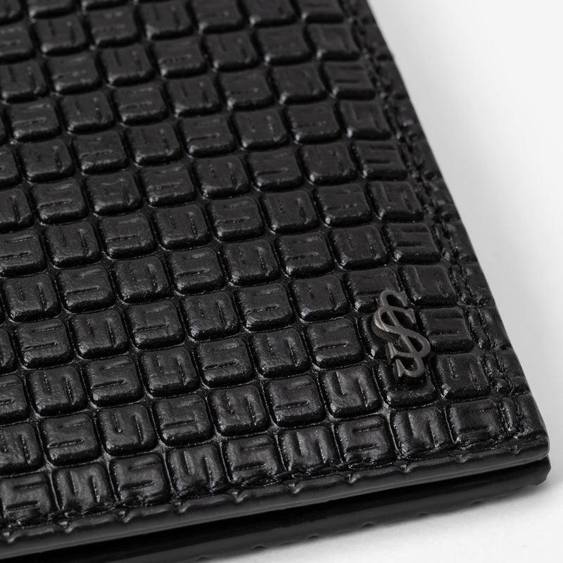 Serapian Portafoglio per 8 carte in stepan nero-nero eclissi Promozione