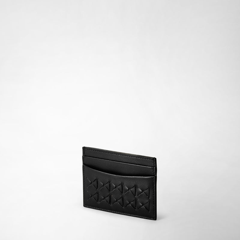 Serapian 4-card holder in mosaico black Pezzi Unici