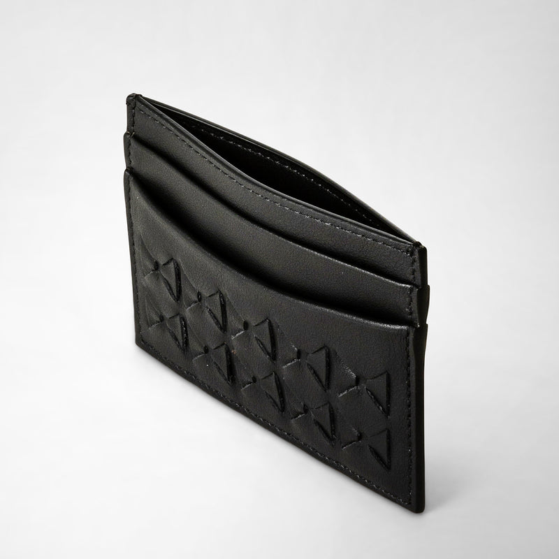 Serapian 4-card holder in mosaico black Pezzi Unici