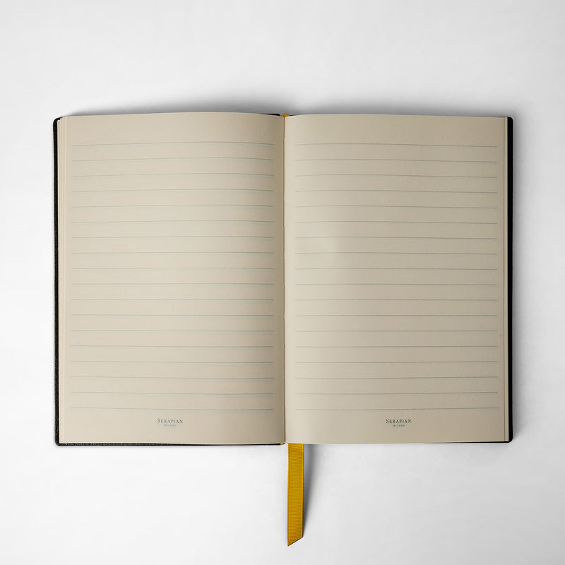 Serapian Notebook in cachemire leather black Negozi Online
