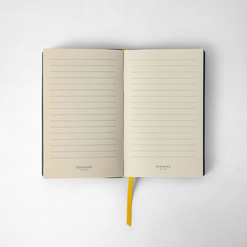 Serapian Notebook in cachemire leather avio blue Fino Al -60%