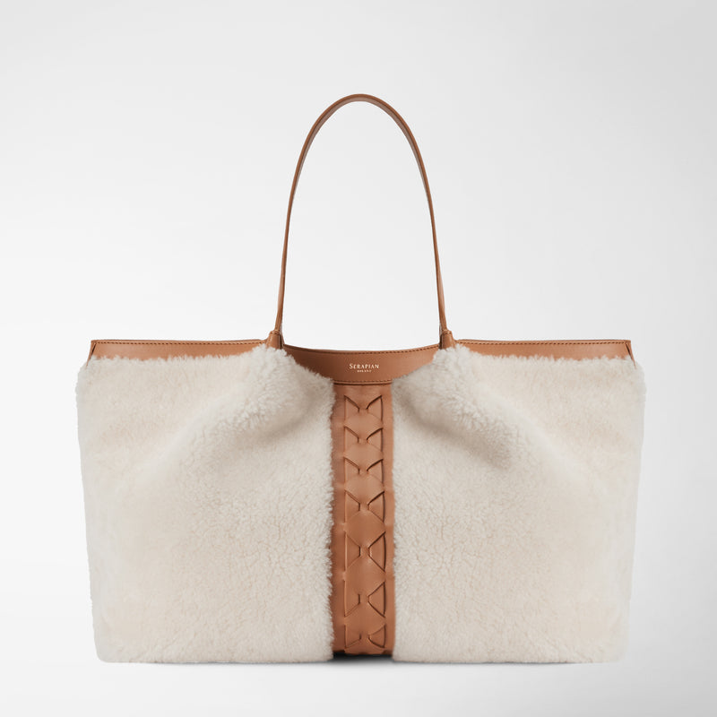 Serapian TOTE BAG SECRET IN SHEARLING Affare Del Giorno