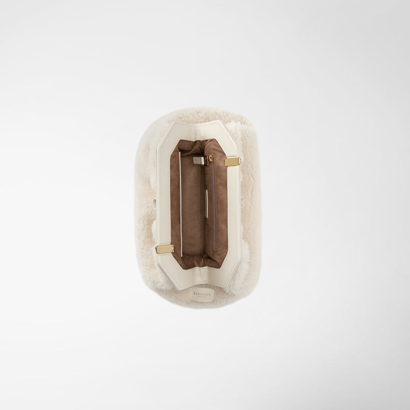 Serapian CLUTCH SECRET IN SHEARLING Sottocosto