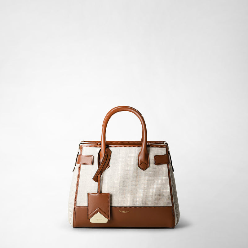 Serapian Borsa a mano meliné in canvas e mosaico Offerta