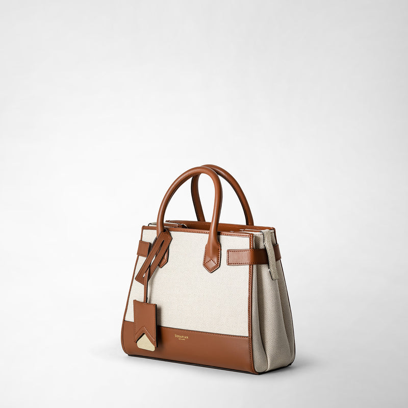 Serapian Borsa a mano meliné in canvas e mosaico Offerta