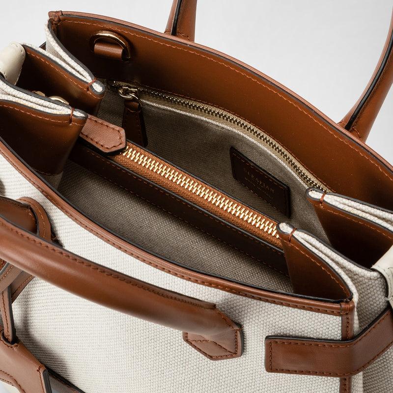 Serapian Borsa a mano meliné in canvas e mosaico Offerta