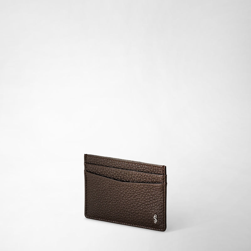 Serapian Portacarte per 4 carte in pelle cachemire espresso In Vendita