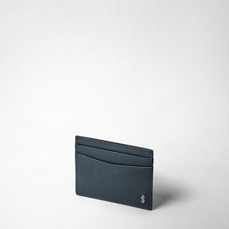 Serapian Portacarte per 4 carte in pelle evoluzione blu navy Vendite Flash