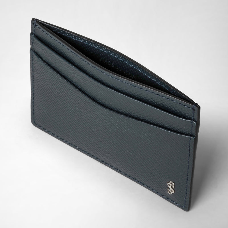 Serapian Portacarte per 4 carte in pelle evoluzione blu navy Vendite Flash