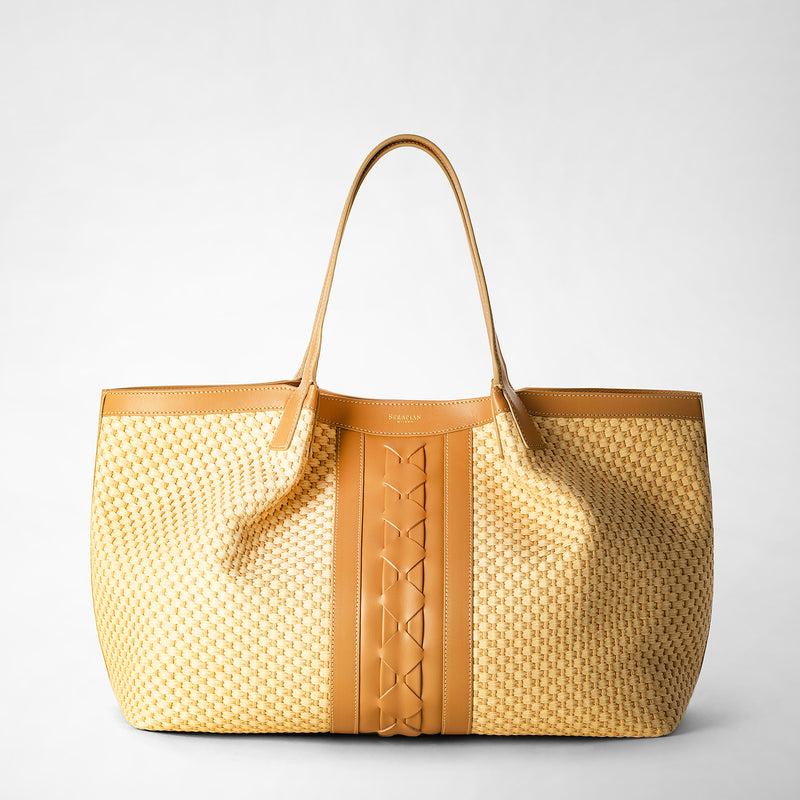 Serapian TOTE BAG SECRET IN RAFIA E PELLE SETA Italy
