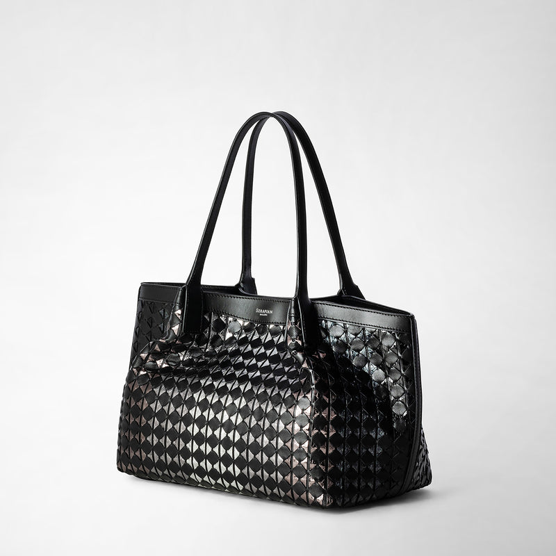 Serapian TOTE BAG SECRET PICCOLA IN MOSAICO ED ELAPHE In Linea