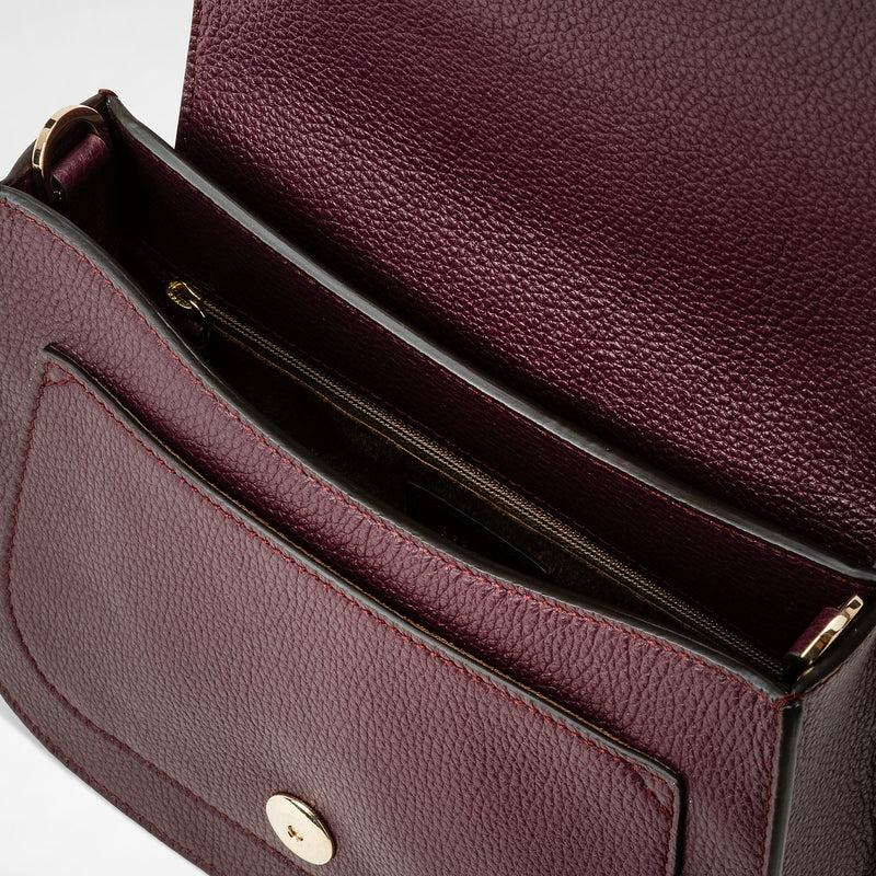 Serapian BORSA LUNA CROSSBODY IN PELLE RUGIADA Nuovo