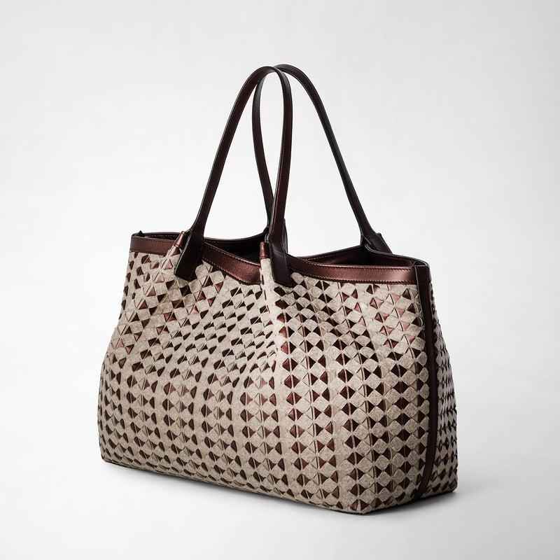 Serapian TOTE BAG SECRET IN LANA E MOSAICO Qualità
