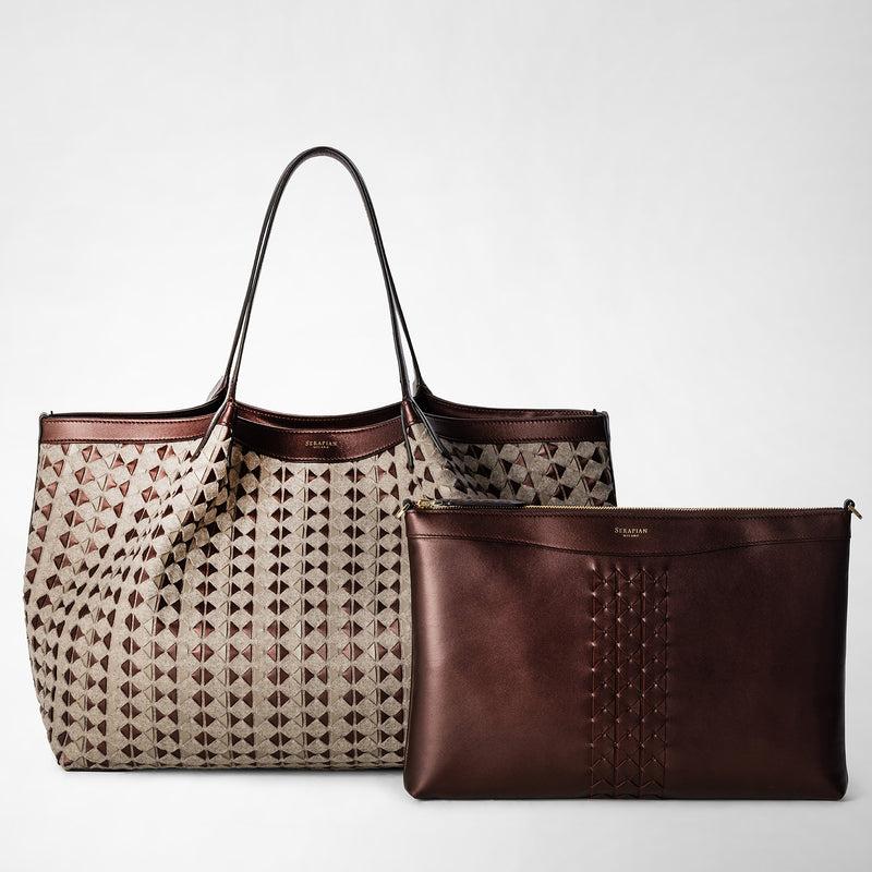 Serapian TOTE BAG SECRET IN LANA E MOSAICO Qualità