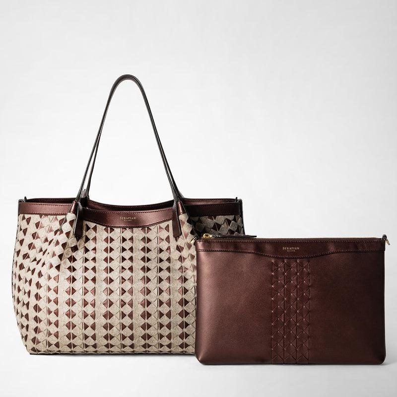 Serapian TOTE BAG SECRET PICCOLA IN LANA E MOSAICO Consegna Veloce